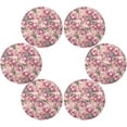 thumbnail image 3 of Bright Floral Round Placemats Washable Placemats Non-Slip Heat-Resistant Table Place Mats for Dining Kitchen Holiday Party Table Decoration 15.4"-4PCS Table Mat, 3 of 7