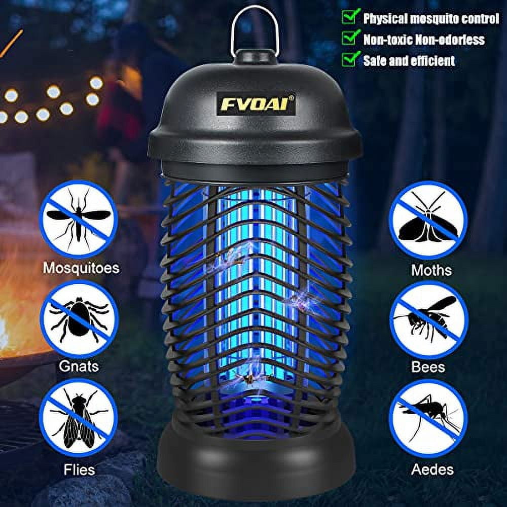 FVOAI Bug Zapper Outdoor, Electronic Mosquito Zapper Insect Trap for Outdoor and Indoor, Mosquito Killer Fly Trap for Patio (Black)