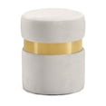thumbnail image 1 of Meridian Furniture Hailey Contemporary Velvet Ottoman/Stool in Cream, 1 of 4
