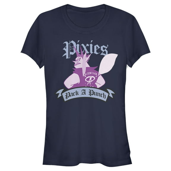 Junior's Onward Pixies Pack a Punch Attitude  Graphic Tee Navy Blue X Large