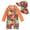 Orange dinosaurs, variant on ATAIKU Baby Boys Swimsuit Whales Toddler One Piece Zipper Bathing Suit Long Sleeve Rash Guard Swimwear Sunsuit with Sun Hat