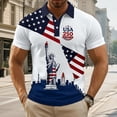 thumbnail image 6 of adaychics Mens American Flag Golf Shirt 250 Years Since 1776 Short Sleeve Patriotic US Flag 4th of July Golf Shirt for Parade, 6 of 7