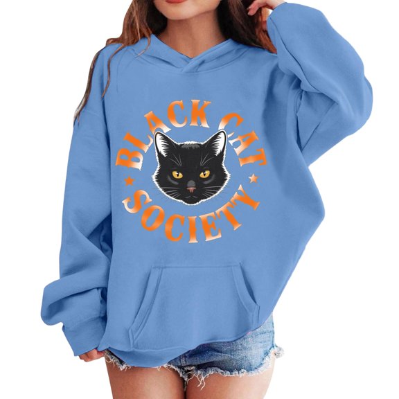 Grblisyd Girls Oversized Hoodies Halloween Long Sleeve Pullover Sweatshirts Kids Fashion Casual Outfits Fall Winter Clothes