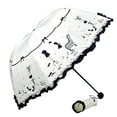 thumbnail image 4 of MORESEC Flouncing Umbrella, Flouncing Folding Umbrella with Dome Canopy, Sun Rain Wind Proof Umbrella for Women, Compact Foldable Parasol with Bag, Alloy Frame with 8 Ribs, UPF 40+ Sun Protection, 4 of 9