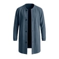 thumbnail image 7 of Fanshiluo Men's Mid‑Length Single Breasted Button Blend Coat, Long Sleeve Casual Outerwear,Size S-3XL, 7 of 7