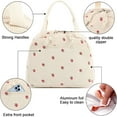 thumbnail image 6 of SQDWYGG Lunch Bag Cute Corduroy Lunch Handbag Reusable Insulated Lunch Box Large Capacity Insulated Refrigerated Box,Beige strawberry, 6 of 6