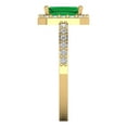 thumbnail image 3 of 1.92 ct Emerald Cut Simulated Emerald with Simulated Diamond Halo Accents 18K Yellow Gold Womens Engagement Ring, 3 of 5