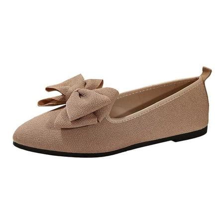 Women s On Mules for Quick School Pickup & Dropoff Women s Casual On Shoes Fashion Bow Knot Breathable Comfortable Lightweight Flat Loafers For Daily Walking And Outing