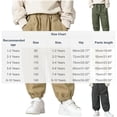 thumbnail image 6 of Jalioing Toddler Kids Cargo Pants Elastic Waist Plain Casual Pants Boys Girls Fashion Loose Wide Leg Pants with Pocket, 6 of 6