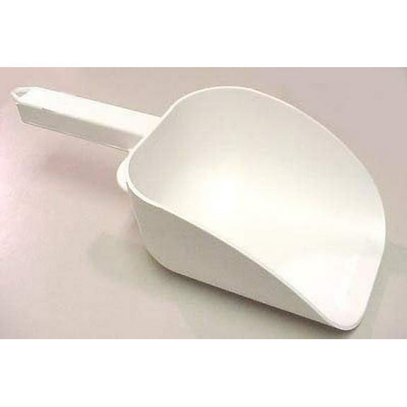 C.R. Mfg Plastic Flour Scoop, 32 oz. White. Overall Size: 11". Bowl Size: 5" X 6"