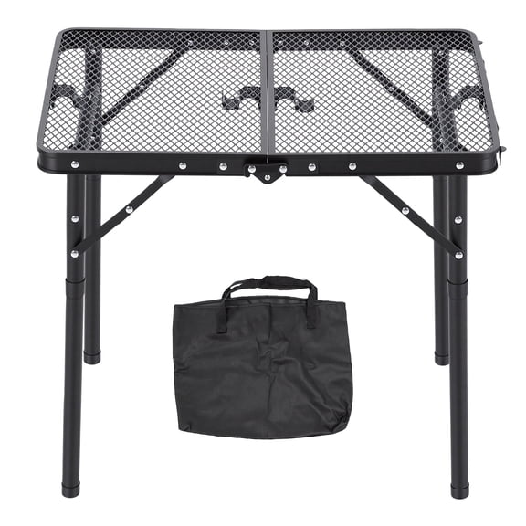 Folding Grill Table for Outside Height Adjustable Metal Aluminum Portable Grill Table for Picnic, Camping, BBQ, Beach