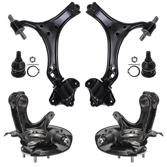 Detroit Axle - Front Steering Knuckles & Wheel Hub Bearings Lower Control Arms Ball Joints for 2013 2014 2015 2016 Honda Accord w/Auto Trans