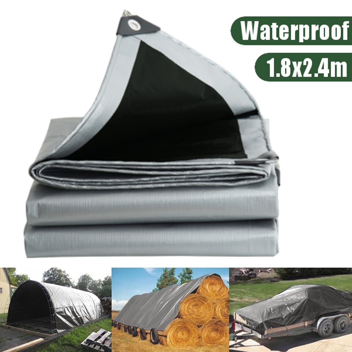 Waterproof Camping Sun Rain Car Tarp Ground Sheet Outdoor Garden Cover