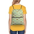 thumbnail image 5 of Wukai Cute Chubby Frog Waterproof Drawstring Backpack with Zipper Pocket,Large Foldable Gym Bag for Women and Men, Perfect for Sports, Yoga, and Travel, 5 of 8