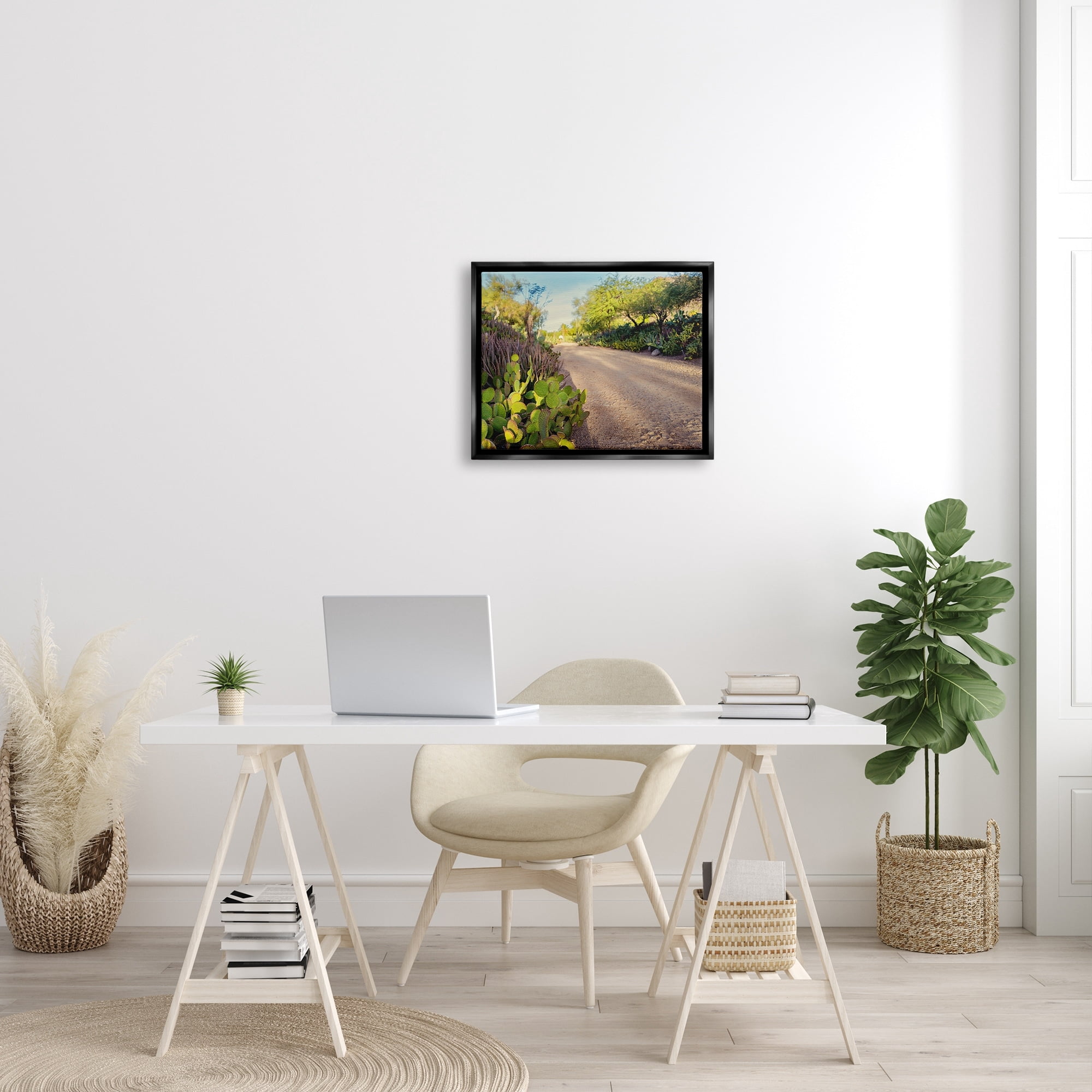 Stupell Industries Roadside Greenery Botanicals Arid Desert Cactus Plants Photograph Luster Gray Floating Framed Canvas Print Wall Art, Design by Bill Carson Photography