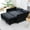 Black, variant on Euroco 65.74'' Letter-Striped Convertible Sofa Bed with Adjustable Armrests and Backrest – Pull-Out Sleeper Couch for Living Room or Apartment