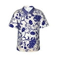 thumbnail image 2 of Goofa Blue And White Porcelain Pattern Hawaiian Shirt for Men, Unisex Summer Beach Casual Short Sleeve Button Down Shirts,Aloha Tropical Floral print shirt-Small, 2 of 9