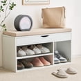 thumbnail image 3 of Banc de Rangement pour Chaussures avec Couvercle Rabattable Banc pour Entrée Pouces Banc de Rangement pour Chaussures avec Coussin Amovible en Cuir Pu pour Salon Hallyway, 3 of 5