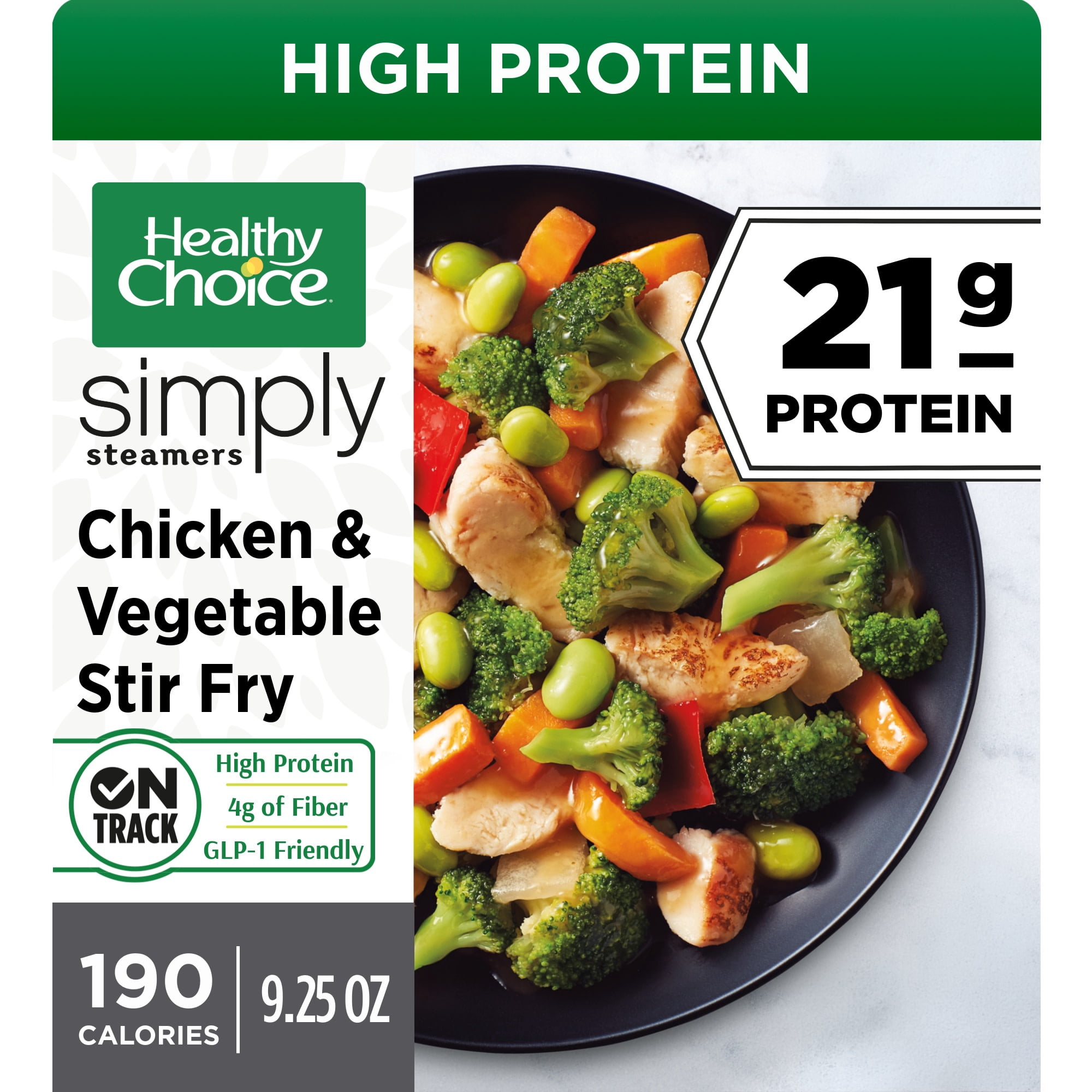 Healthy Choice Simply Steamers Chicken & Vegetable Stir Fry, High Protein Frozen Meal, 9.25 oz. Bowl
