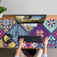 thumbnail image 4 of Long Mouse Pads for Desk,Multicolor Ethnic Geometric Patchwork Desk Mats on Top Of Desks, Desk Mouse Pad Extra Large with 3mm Non-Slip Base and Stitched Edge for Gaming,Work,Home 47.3"x23.6", 4 of 5