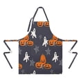 thumbnail image 2 of Halloween Pumpkins Ghosts and Spider Webs Apron-Garden Aprons for Women with Pockets-Cotton Linen Waterproof Kitchen Cooking Gardening Aprons Adjustable for Kitchen,Cooking,BBQ and Salon 32"x27", 2 of 7
