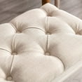 thumbnail image 5 of chairus Fabric Upholstered Dining Bench - Classic Entryway Ottoman Bench Bedroom Bench with Rustic Wood Legs - Beige, 5 of 7