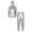 Silver, variant on JanJean Men Women Sauna Suits Weight Loss Sweatsuits Sports Suit Training Hooded Zipper Jacket and Silver S