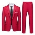 thumbnail image 1 of Traje WULFUL para hombre de 2 piezas, ajustado, con dos botones, rojo, 1 of 7