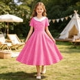 thumbnail image 2 of FYDUU Girls Vintage Dresses 1950S Polka Dot Dress Short Sleeve A-Line Swing Party Dress Kids Girl's Retro Casual Sundress 11-12 Years, 2 of 4