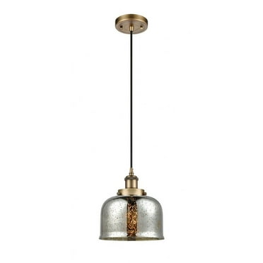 916-1P-BB-G78-Innovations Lighting-Bell - 1 Light Cord Hung Mini Pendant In Industrial Style-10 Inches Tall and 8 Inches Wide-Brushed Brass