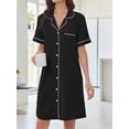 thumbnail image 2 of Avidlove Button Down Nightgowns for Women Short Sleeve Sleep Shirts Notch Collar Pajamas Dress Soft Sleepwear, 2 of 7