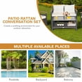 thumbnail image 6 of Patiojoy Patio Rattan 4PCS Cushioned Chair Side Table Set Bistro Set Classic Furniture Single Sofa Thick Cushion Loveseat for Garden Off White, 6 of 7
