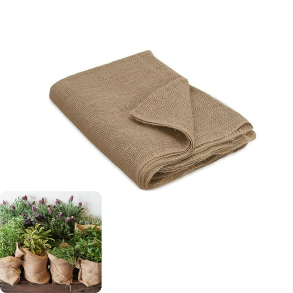 QZS 19.7x19.7In Burlap Fabric,Set of 1 High Density Jute Fiber Material for Rustic Decor,Portable Garden Fabric Burlap for Weed Barrier,Party Decor