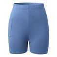 thumbnail image 4 of WDDDD Women‘s 2 Piece Athleisure Set Oversized Short Sleeve Shirt with Biker Shorts Blue XXXL, 4 of 7