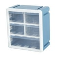 thumbnail image 4 of Organizador de cajones pequeño para escritorio, caja organizadora de almacenamiento con cajones transparentes para escritorio 5 celosías, 4 of 9