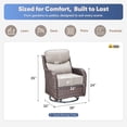 thumbnail image 2 of Giantfurnni Luxury Outdoor Swivel Rocker Patio Chair with 6-Inch Thick Cushion, High Back Wicker Patio Rocking Glider, Ideal for Porch, Deck, Yard, Brown Wicker Beige Cushions, 2 of 11