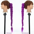 thumbnail image 4 of FSTDelivery Long Purple Hair Extensions Synthetic Fiber Braid Cosplay Purple Braiding Hair 24 inch Easy Claw Clip Ponytail Extension for Cosplay Costume, for Women Kids Girls, 4 of 5