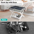thumbnail image 3 of Folding Luggage Rack with Storage Shelf, Bamboo Suitcase Stand for Guest Room, Bedroom & Hotel, Holds Up to 131 lb, 3 of 6