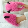 thumbnail image 4 of Cute Fuzzy Slippers for Women Indoor Outdoor Memory Foam House Shoes Furry Soft Warm Cozy Bedroom Foot Slip on, 4 of 8