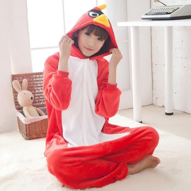 Dibujos animados periféricos de anime Angry Birds, lindos disfraces de cosplay de Halloween, creativos kawaii, además de pijamas de terciopelo de una pieza, ropa para el hogar