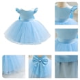 thumbnail image 5 of IDOPIP Infant Baby Girls Wedding Flower Girl Dress Satin Pearls Tulle Tutu Dress Bowknot V Back Pageant Party Princess Birthday Formal Dresses 12-18 Months Blue, 5 of 6