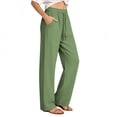 thumbnail image 2 of ClodeEU Women's Lightweight Quick Dry Straight Leg Sweatpants ,Breathable Loose Fit Casual Summer Pants Army Green,Women's Plus L, 2 of 7