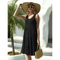 thumbnail image 3 of Mengpipi Women's Summer Casual Sleeveless V-Neck Swing Tank Dress Casual Flowy Tiered Beach Dress, Black-XL(US 16-18), 3 of 6