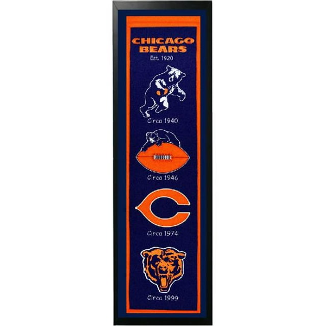 Encore Select 110-15 Chicago Bears Logo History Felt Banner - 14 x 37 in.