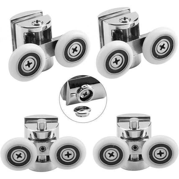 Shower Door Rollers, Adjustable Height for Easy Sliding, 4pcs Set