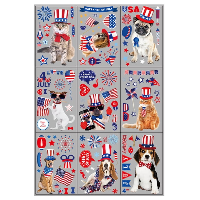 TIMIFIS Women Shose 97Pcs DIY Independence Day Sticker Bunting Glass Window Sticker Wall Stickers