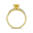 thumbnail image 4 of 1.00 Carat (Ctw) Citrine CrossOver Ring in 14K Yellow Gold with Diamonds for Women, 4 of 6