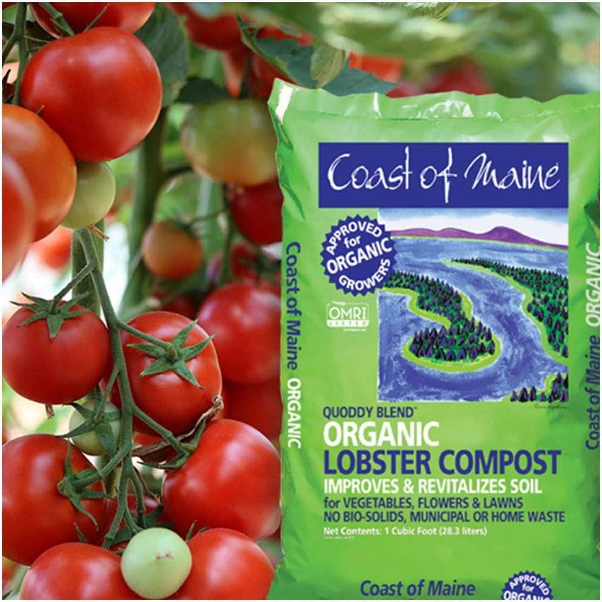 Coast of Maine Quoddy Blend Lobster and Crab Organic Compost Plant Potting Soil Blend Bag for Container Gardens and Flower Pots, 1 Cubic Foot 2 Pack
