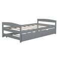 thumbnail image 5 of Twin Sturdy Construction Platform Bed Mattress Foundation with Twin Size Trundle, Bed Frame Storage Bed w/ Wooden Slats for Boy Girl, No Box Spring Needed, Easy Assembly, 5 of 9