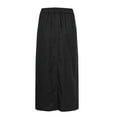 thumbnail image 3 of Jkety Women's Skirts Women's Skirts Vintage Elastic High Waist A-Line Long Maxi Skirts Black,2XL, 3 of 4